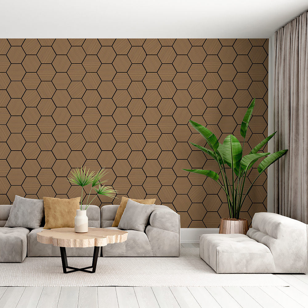 3D DIY Hexagon Wood Wool Acoustic Panel Beige Hexagon Mdf Nature Oak Veneer/Melamine Colors